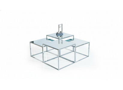 Table basse en argent Table basse Table d'appoint Table de canapé Table de salon