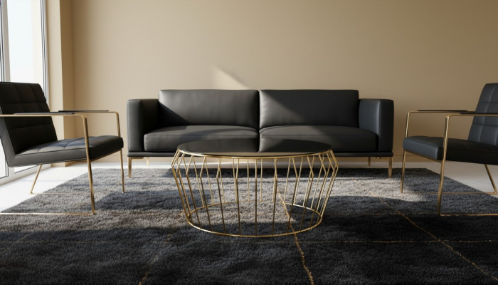 Table basse dorée Salon Table basse Table Table d'appoint Table à café