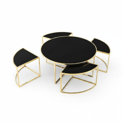 Tables basses Tables d'appoint Tables d'appoint Tables de canapé 5 pièces Noir