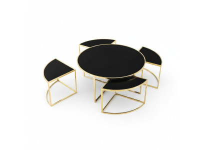 Tables basses Tables d'appoint Tables d'appoint Tables de canapé 5 pièces Noir