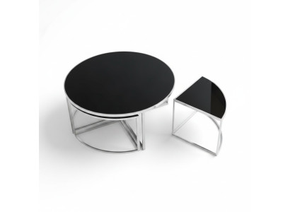 Noir Complet e Tables de café Tables Tables d'appoint Tables de canapé 5 pièces