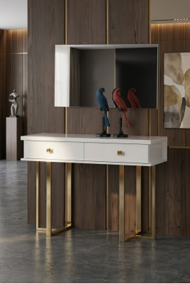 Coiffeuse Table de toilette Blanche Table de toilette en bois Console