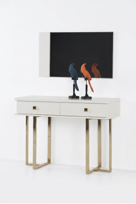 Coiffeuse Table de toilette Blanche Table de toilette en bois Console