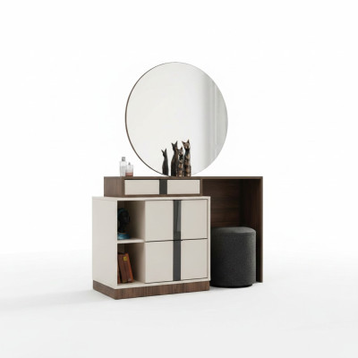 Table de toilette table de toilette table de toilette miroir beige