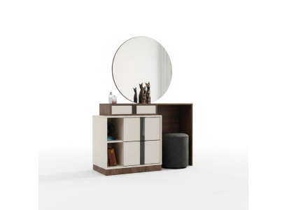 Table de toilette table de toilette table de toilette miroir beige