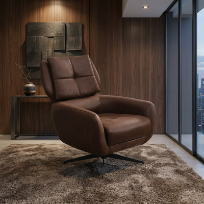 Salon Fauteuil Fauteuil à oreilles Chaise en tissu Tissu, marron, Single Seater