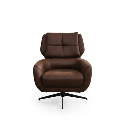 Salon Fauteuil Fauteuil à oreilles Chaise en tissu Tissu, marron, Single Seater