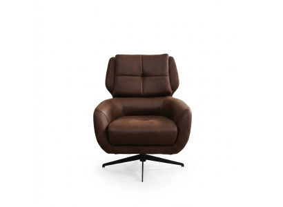 Salon Fauteuil Fauteuil à oreilles Chaise en tissu Tissu, marron, Single Seater
