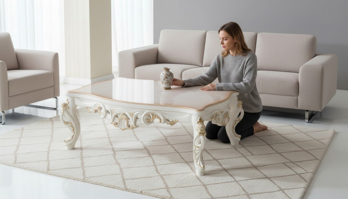 Table basse Table Designer Table d'appoint 130x80 Tables basses Tables Baroque