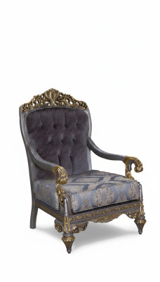 Fauteuil r classique élégant avec motifs décoratifs dans un design Chesterfield