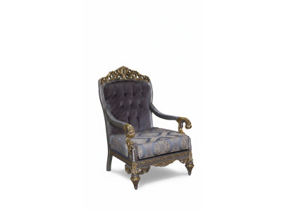 Fauteuil r classique élégant avec motifs décoratifs dans un design Chesterfield