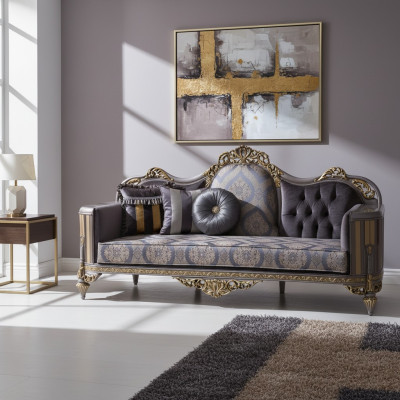 Canapé de style classique avec design Chesterfield pour le salon