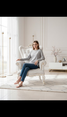 Fauteuil Blanc Salon Design Textile Chesterfield Style Italien