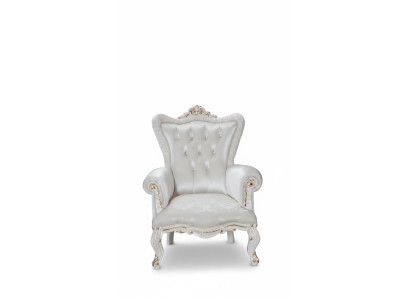 Fauteuil Blanc Salon Design Textile Chesterfield Style Italien