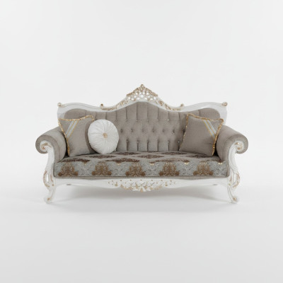 Canapé classique avec design Chesterfield pour le salon Intérieur gris.