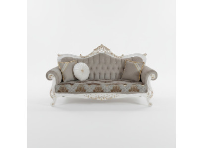 Canapé classique avec design Chesterfield pour le salon Intérieur gris.