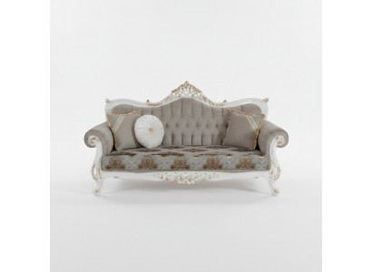 Canapé classique avec design Chesterfield pour le salon Intérieur gris.