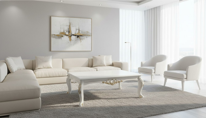 Table basse Table de luxe Table de salon Design Tables Rectangulaires Blanc