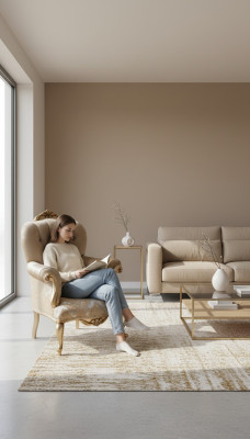 Fauteuil Classic r avec décor beige et design Chesterfield pour le salon
