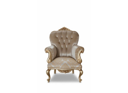 Fauteuil Classic r avec décor beige et design Chesterfield pour le salon