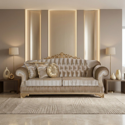 Canapé confortable de style classique avec un design et une décoration uniques.