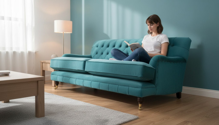 Canapé designer 3 places Chesterfield Canapé Rembourrage Siège Trois Places Textile