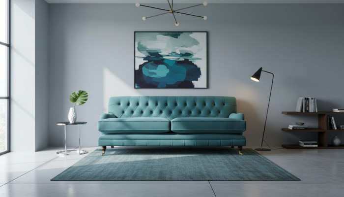 Canapé designer 3 places Chesterfield Canapé Rembourrage Siège Trois Places Textile
