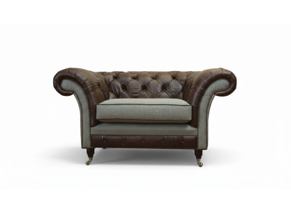 Fauteuil aile Chesterfield canapé gris ensemble de canapés fauteuil canapé canapé en cuir neuf