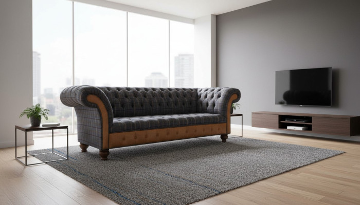 Canapé en tissu de luxe Chesterfield Canapé Canapés garnissage 3 places Canapés neufs