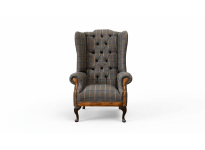 Fauteuil Chesterfield Canapé Tissu Chaise aile 1 place Rembourrage