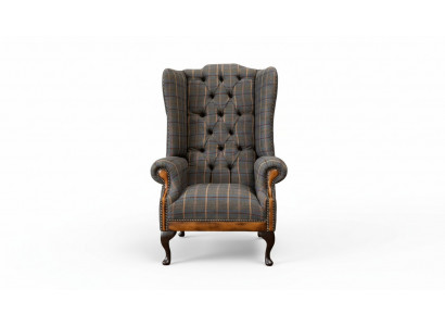 Fauteuil Chesterfield Canapé Tissu Chaise aile 1 place Rembourrage