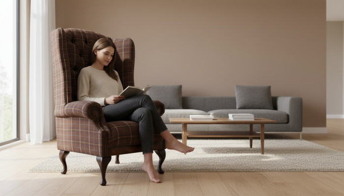 Canapé de design Chesterfield Fauteuil Canapé Rembourrage Fauteuil à oreilles 1 place neuf