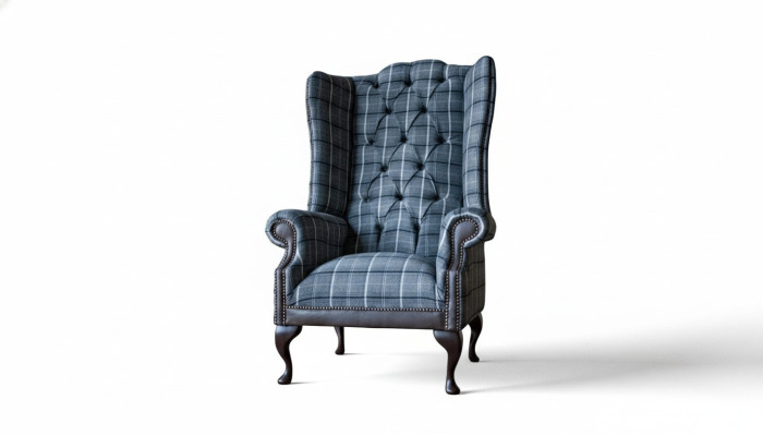 Fauteuil à ailes Chesterfield Canapé fauteuil 1 place Tissu Canapés en tissu