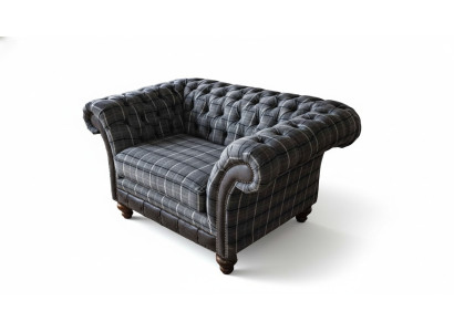 Fauteuil Chesterfield Canapé 1 place en tissu Tissu Canapés Rembourrage neuf