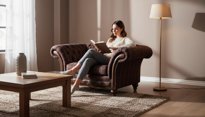 Chesterfield 1 fauteuil Upholstery Seat Textile Fabric Canapé Luxe Sofa