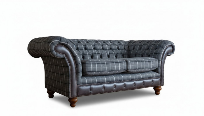 Conception Chesterfield Tissu de luxe 2 places Canapé en tissu neuf