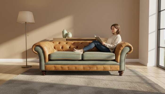 Canapé 3 places Design Tapisseries Canapés Cuir Relax Chesterfield Trois places