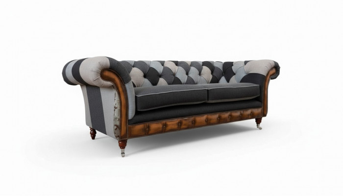 Design Fauteuil Canapé 3 places Luxe Classique Textile Chesterfield