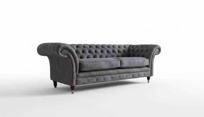 Canapé rembourré design 3 places Luxe Classique en tissu Chesterfield