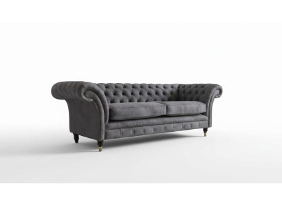 Canapé rembourré design 3 places Luxe Classique en tissu Chesterfield