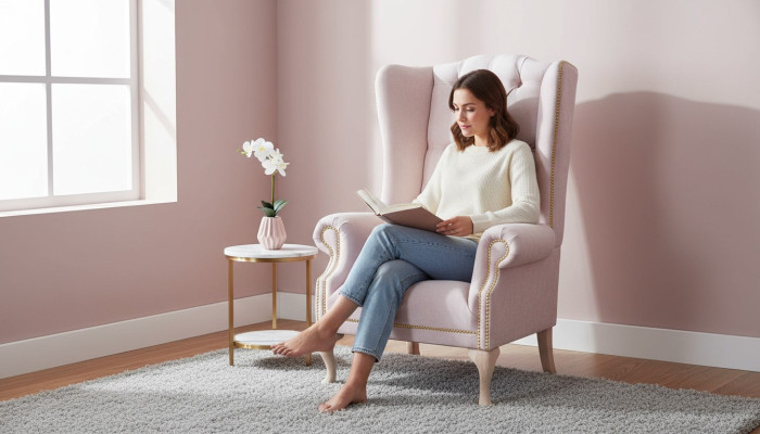 Fauteuil à ailes Fauteuil Fauteuil télé Simple Canapé Divan Revêtement Tissu Détente nouveau