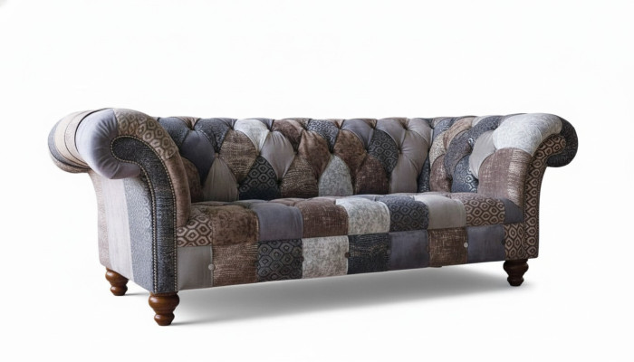 Trois places Coussin de siège de canapé Chesterfield Tissu Canapé Moderne Nouveau Meubles