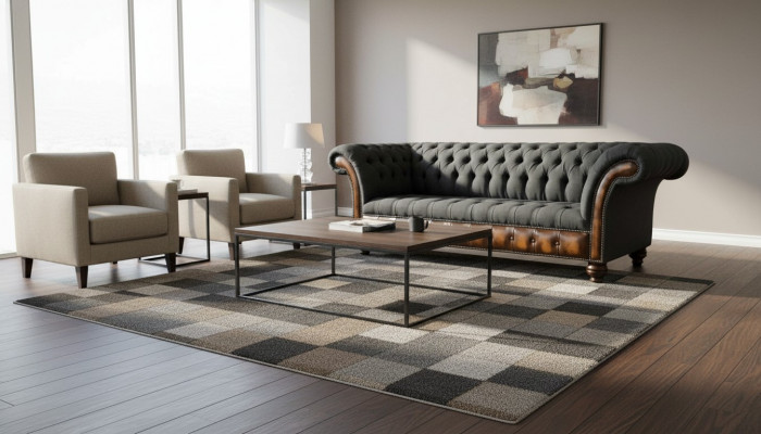 Conception canapé noir 3 places Chesterfield Tissu Canapé Rembourrage neuf