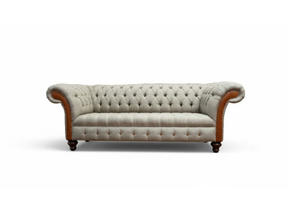 Canapé Chesterfield Tissu de Revêtement Canapé de Luxe Canapé Classique 3 Places