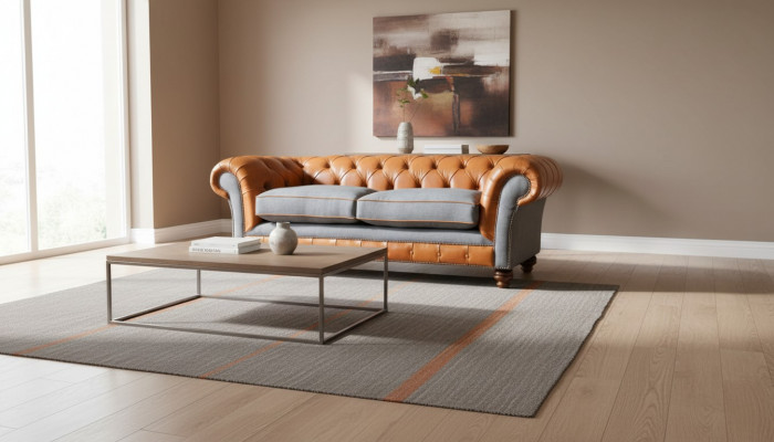 Luxueux canapé en faux cuir de design Chesterfield 3 places avec trois sièges