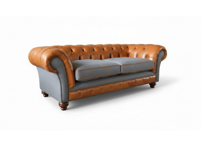 Luxueux canapé en faux cuir de design Chesterfield 3 places avec trois sièges