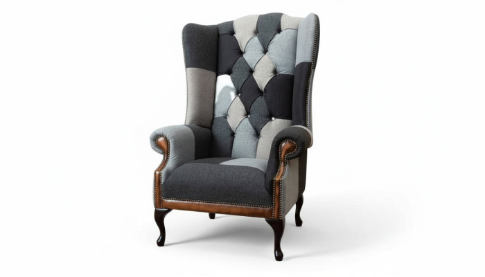 Chesterfield Fauteuil à aile Fauteuil d'appoint 1 place Canapé Tissu d'ameublement nouveau