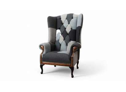 Chesterfield Fauteuil à aile Fauteuil d'appoint 1 place Canapé Tissu d'ameublement nouveau