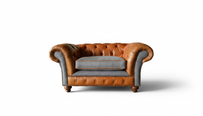 Fauteuil Chesterfield Design Canapé Canapés 1 Place Tissu Neuf