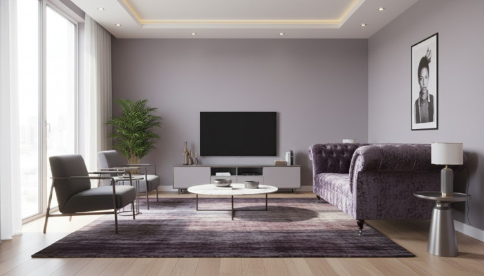 Canapé Chesterfield en tissu de velours de design de meuble de sofa 3 places violet